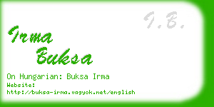 irma buksa business card